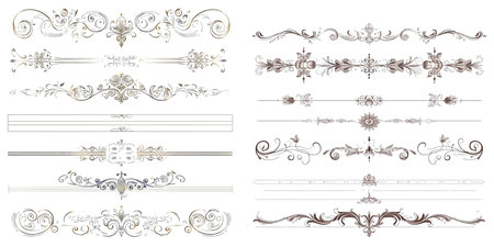 Divider thin line element setのイラスト素材