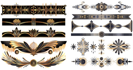 Set of Art deco dividersのイラスト素材