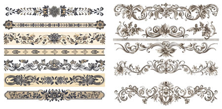 Set of vintage bordersのイラスト素材