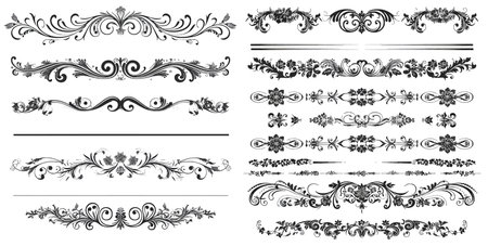 Floral dividers setのイラスト素材