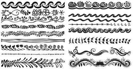 Doodle dividersのイラスト素材