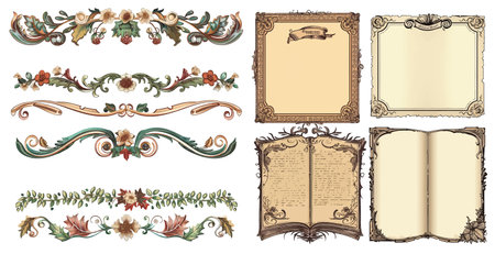 Text and page bordersのイラスト素材