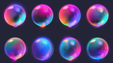 Blur gradient circle abstract shape with gradation of fluid color on transparent background. Modern set of soft geometric forms with blurry effects.の素材