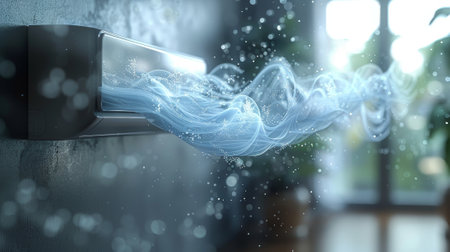 Isometric blurred wave motion on a light background with abstract air flow modern elements.の素材