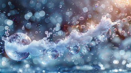 Modern illustration of arrow foam on transparent background with blurred silhouette of an arrow with bubbles. Air flow is directed upwards.の素材