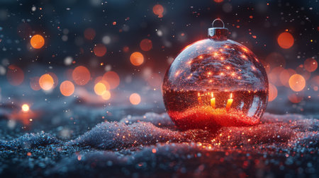 Cyber Happy New Year greeting card in the style of a Christmas ball toy. Winter holiday background.の素材