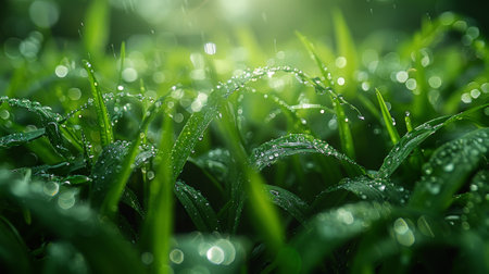 A fresh green lawn (a shallow depth of field)の素材