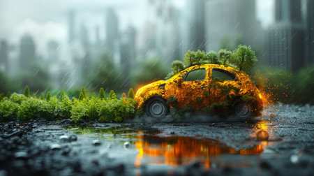 Reduce CO2 emissions to limit global warming and climate change. Support renewable energy and electric vehicles to reduce CO2 levels.の素材