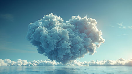 Icon heart for Valentines Day. Modern illustration of cloud heart.の素材