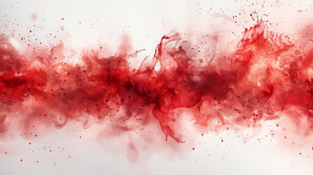 Hand painted watercolor abstract background with a red spotの素材