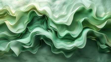 Abstract wave background in greenの素材