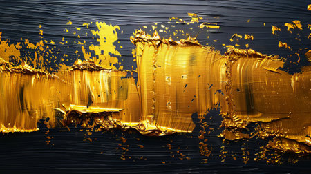 Golden texture abstract print on canvas. Oil on canvas. Brush strokes of paint. Contemporary art. Prints, wallpapers, posters, cards, murals, rugs, hangings...の素材