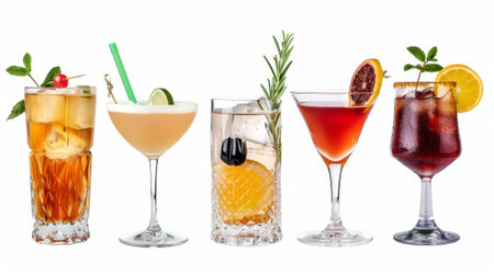 The classic cocktail set is isolated on white.の素材