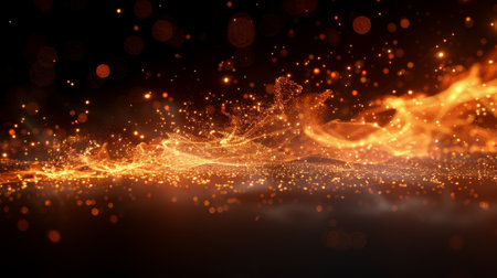 Sparks from fire on a backgroundの素材