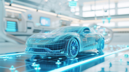 3D rendering, machine learning, and artificial intelligence technology for identifying objects.の素材