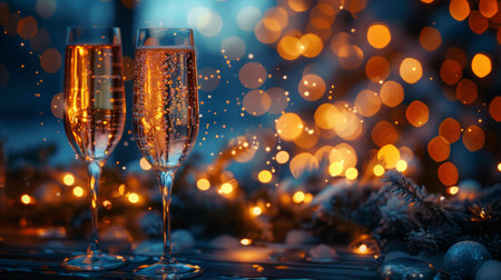 A vivid style party theme for the new year of 2020の素材