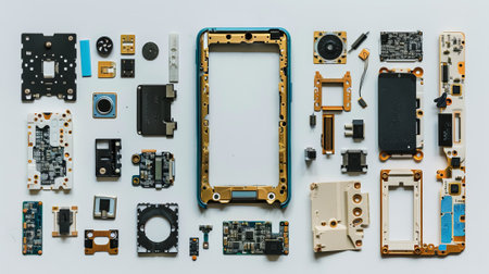Phone spares isolated on white.の素材