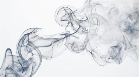 White background with smoke isolated.の素材