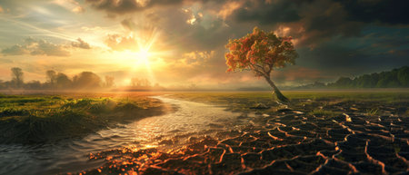 Conceptual image of climate change.の素材