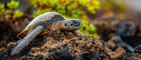 Sea turtle photo taken on the Galapagos islandsの素材