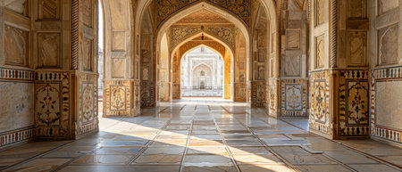 Landscape photography of the Taj Mahal in India.の素材
