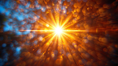 Transparent sunshine special lens flash. Front sun lens flash. Modern blurry light of radiance. Element of decor.の素材