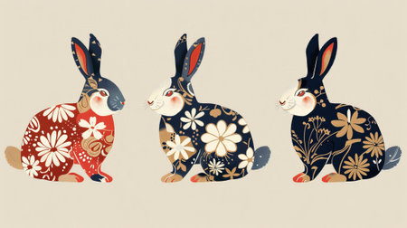 It is best suited to use as a Mid Autumn Festival graphic, or for a rabbit zodiac animal sign or as a rabbit zodiac animal illustration.の素材
