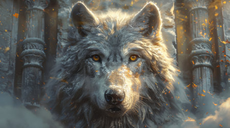 Imaginary emblem - gray wolf headの素材