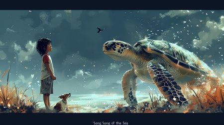 The Flying Turtle - One of the "Song of the Sea" Stories. Removed Turtle, kid, and dog in case you need the scene - Scene Design - Fantasy Topic - Fantastic/Realism.の素材