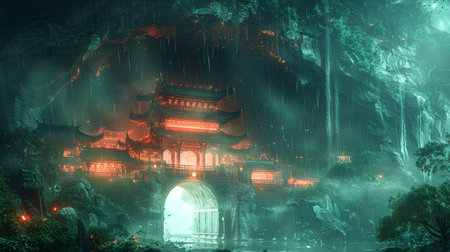 This is a digital artwork with CG animation, concept illustration, and realistic cartoon style background from a video game.の素材