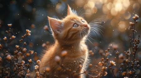 Imaginary Herald Kitten - digital illustrationの素材