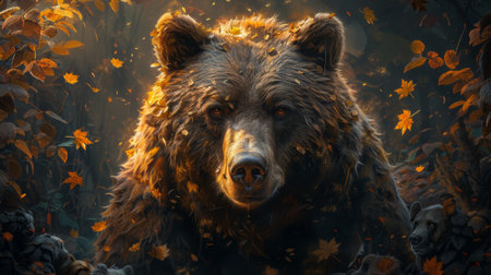 Fantasy emblem of a bear - digital illustrationの素材