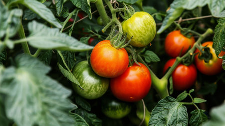 An array of tomato plants.の素材