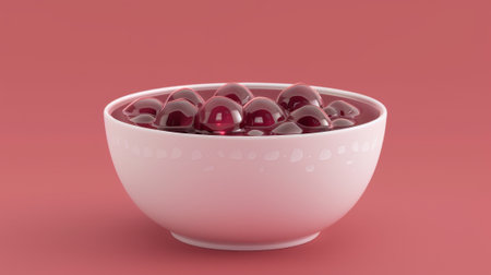 3D elements of a red bean soup. A sweet azuki soup with sticky rice balls, also known as Zenzai in Japan and Hongdou Tangyuan in China.の素材