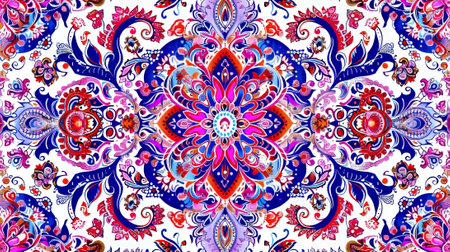 The textile digital design motif pattern hand made artwork is suitable for women's clothes front back and dupattas. Abstract shapes patterns carpet baroque Paisley ornament demask border is suitable.の素材