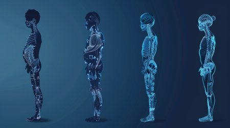 The silhouettes of a man and woman in front and from the side are isolated on white. Modern illustrationの素材