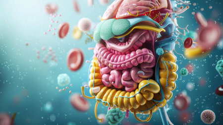 Anatomy of the cell in detail, including cross section of the cellの素材