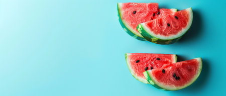 The concept is based on watermelon candy on a bright background. A creative idea with a minimal design.の素材