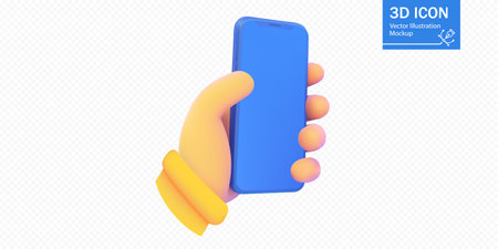Hand holding a blank smartphoneのイラスト素材