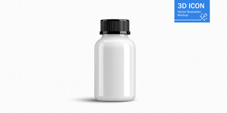 Blank white bottle mockup suitable for product design and branding showcaseのイラスト素材