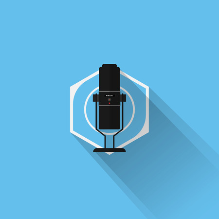 Gaming Gear Flat Icon Microphoneのイラスト素材