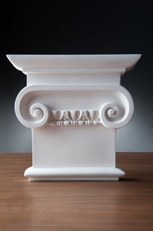 Beautiful elements of luxury wall design, white stucco mouldings over dark background, antique...