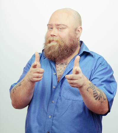 Creative and funny bearded manの写真素材