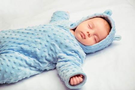 Adorable little baby sleepingの写真素材