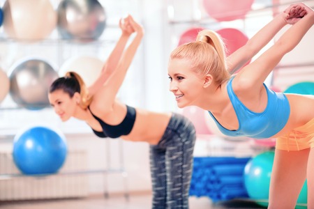 Beautiful women in sports clubの写真素材