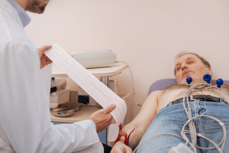 Worried mature patient asking about the result of the testの写真素材