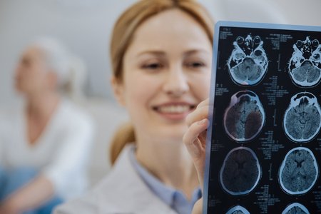 Selective focus of a MRI scanの写真素材