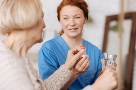 Lively senior lady recovering from illnessの写真素材