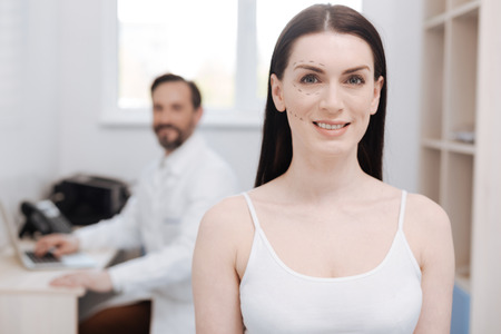 Gorgeous patient waiting for cosmetic procedureの写真素材