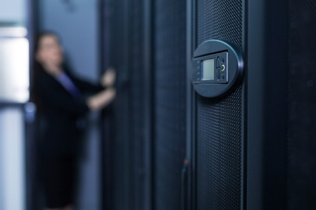 Selective focus of an indicator panelの写真素材